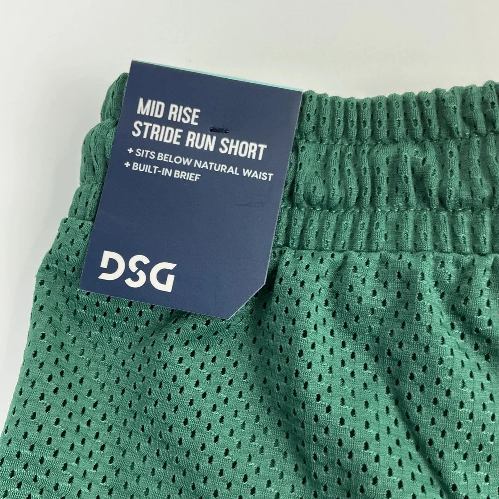 DSG Girls Large L (14) Highland Green‎ Mesh Stride Run Shorts NWT Mid Rise